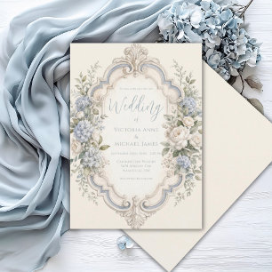 Elegant blomster vintage romantisk bröllopsinbjuda inbjudningar