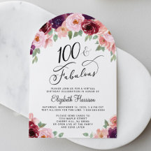 Elegant blomster virtuell 100-årsfirande valv