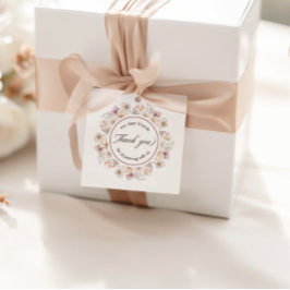 Elegant blomsterakvarell bröllopsdusch tack gåvor etiketter
