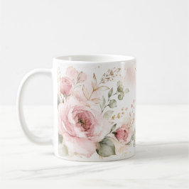 Elegant blomsterakvarell guld kaffemugg