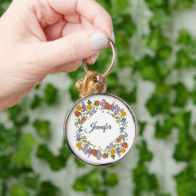 Elegant blomsterakvarell personligt namn