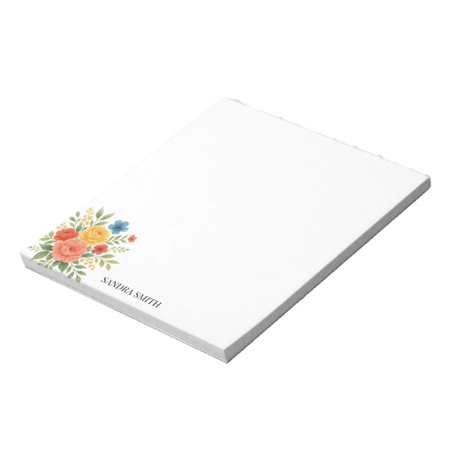 Elegant blomsteranteckningsbok anteckningsblock (Roterad)