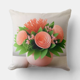 Elegant blomsterarrangemang i pastell vas kudde
