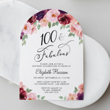 Elegant blomsterbåge 100-årsfest