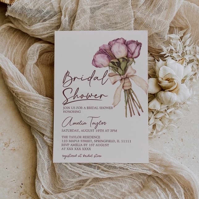 Elegant blomsterbåge Boho bröllopsdusch Inbjudningar (Skapare uppladdad)