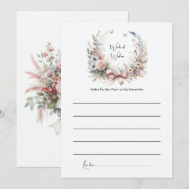 Elegant blomsterbåge för blivande mamma på babykal rådkort