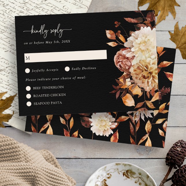 Elegant blomsterboho RSVP-kort OSA Kort (Elegant Floral Boho RSVP Card
)