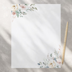Elegant blomsterbrevpapper