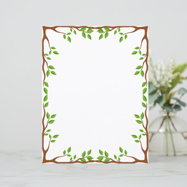 Elegant blomsterbrevpapper (Stående Fram)