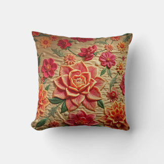 Elegant blomsterbroderad tryckt accentkudde kudde