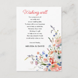 Elegant blomsterbröllop önskar brunn tilläggskort