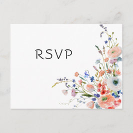Elegant blomsterbröllop PSVP Vykort