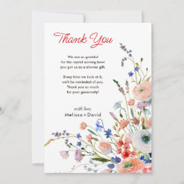 Elegant blomsterbröllop tack kort