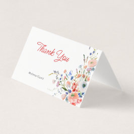 Elegant blomsterbröllop Tacksamhets Faltkort Kort
