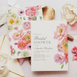 Elegant blomsterbröllopsdusch-inbjudan inbjudningar
