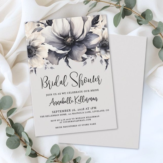 Elegant blomsterbröllopsfest i akvarellstil inbjudningar (Elegant Watercolor Floral Bridal Shower Invitation)