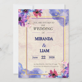 Elegant blomsterbröllopsinbjudan inbjudningar