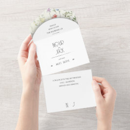Elegant blomsterbröllopsinbjudan | Redigerbar