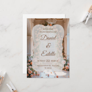 Elegant blomsterbröllopsinbjudan | Redigerbar Wedd Inbjudningar