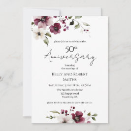 Elegant blomsterbröllopsjubileumsinbjudan inbjudningar
