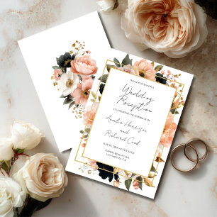 Elegant blomsterbröllopsmottagningsinbjudningskort inbjudningar