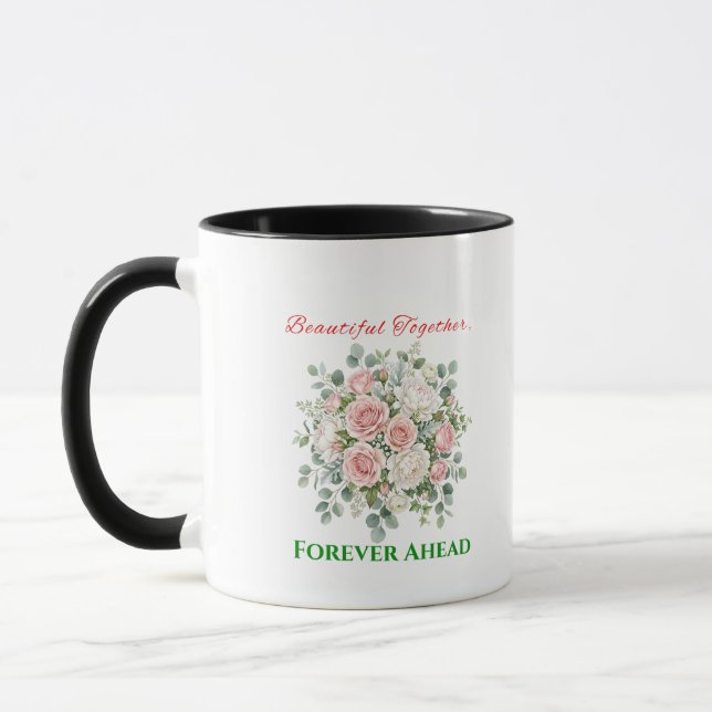 Elegant blomsterbröllopsur mugg (Vänster)