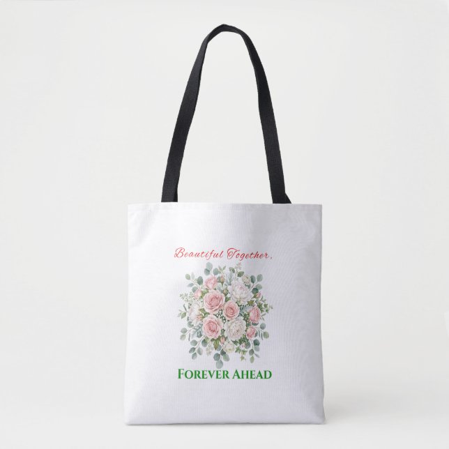 Elegant blomsterbröllopsur tygkasse (Framsida)