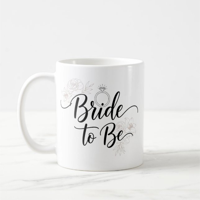 Elegant blomsterbrud att bli kaffemugg  (Vänster)