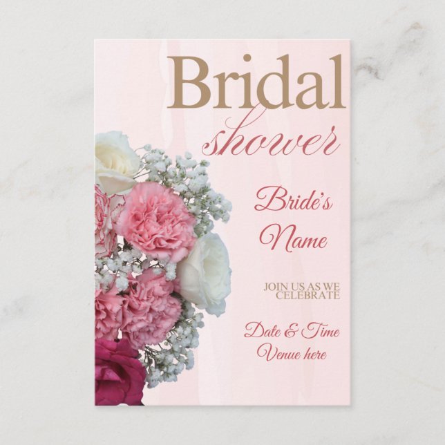 Elegant blomsterbukett bröllopsfestinbjudan inbjudningar (Framsida)
