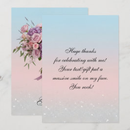 Elegant blomsterbukett födelsedagstackkort tack kort