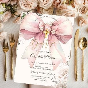Elegant blomsterbukett Guld Kors Rosor Krämfärgad Inbjudningar