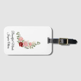 Elegant blomsterbukett med inspirerande citat bagagebricka