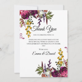 Elegant blomsterbukett tack kort