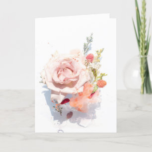 Elegant blomsterbukett till Alla hjärtans dag Helgkort