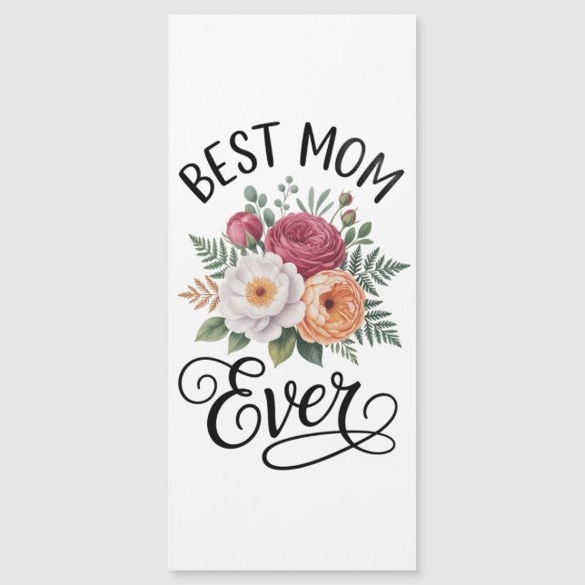 Elegant Blomsterbukett Vattenfärg Bästa Mamma Någo (Framsida)