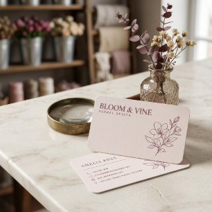 Elegant blomsterbutiksmallist för florister visitkort