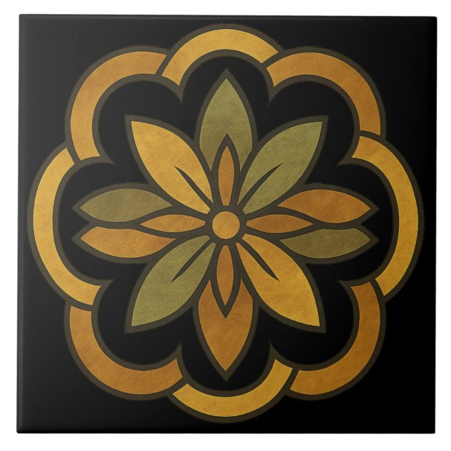 Elegant blomsterdekoration kakelplatta (Framsidan)