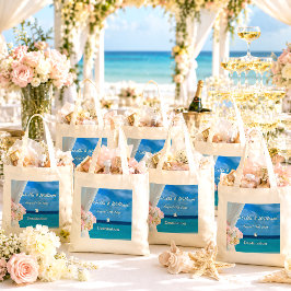 Elegant blomsterdekoration Ocean Beach Sommarbröll Tygkasse