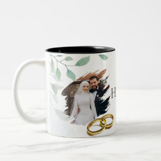 Elegant blomsterdesign för brudtärnsgåvor Två-Tonad mugg