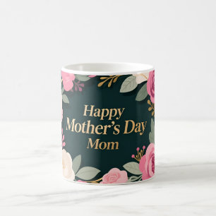 Elegant blomsterdesign för mors dag kaffemugg