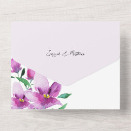 Elegant blomsterdesign i lila och rosa