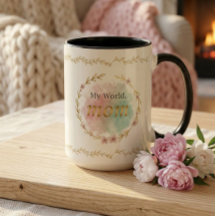 Elegant blomsterdesign med citat om mamma i vatten
