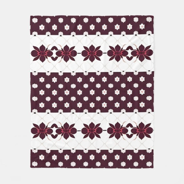 Elegant blomsterdesign med lotus och blomning fleecefilt (Framsidan)