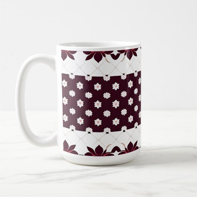 Elegant blomsterdesign med lotus och blomning kaffemugg (Vänster)
