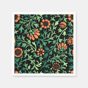 Elegant blomsterdesign med röda och blå blad Na Pappersservett