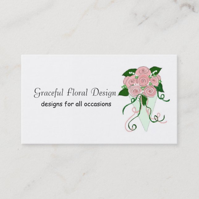 Elegant blomsterdesign visitkort (Framsida)