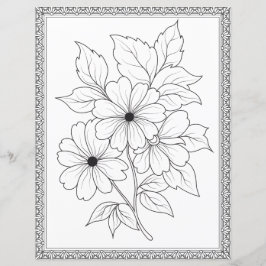 Elegant blomsterfärgningssida Scrapbookpapper