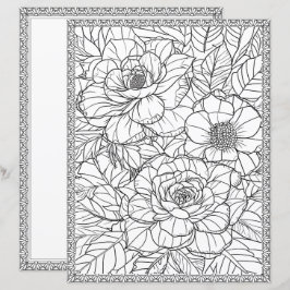 Elegant blomsterfärgningssida Scrapbookpapper