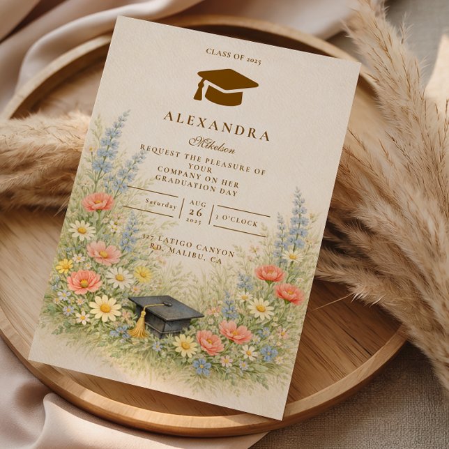Elegant blomsterfirande av examen inbjudningar (Skapare uppladdad)