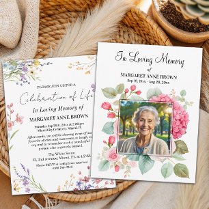 Elegant blomsterfirande av livets foto inbjudningar